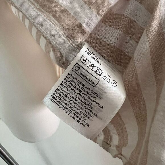 H&M Slim Fit Linen Blend Stripe Button Down - Picture 8 of 8